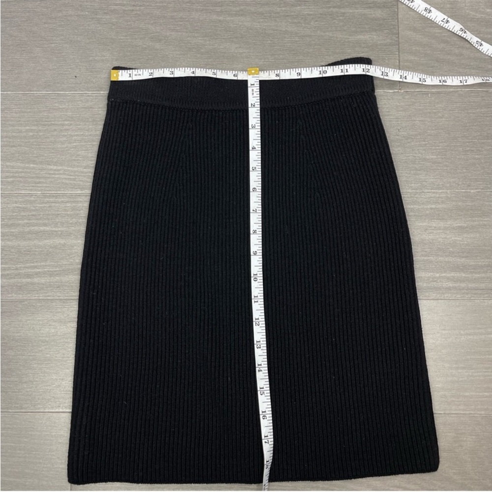 Nicole Farhi Sweater Knit Ribbed Black Above Knee Mini Minimalist Pencil Skirt S - Picture 2 of 3
